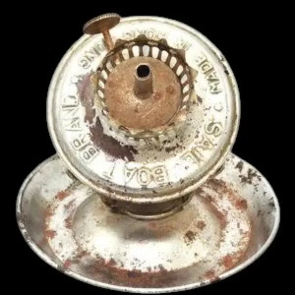Vintage Sail Boat Brand Oil Lamp Silver